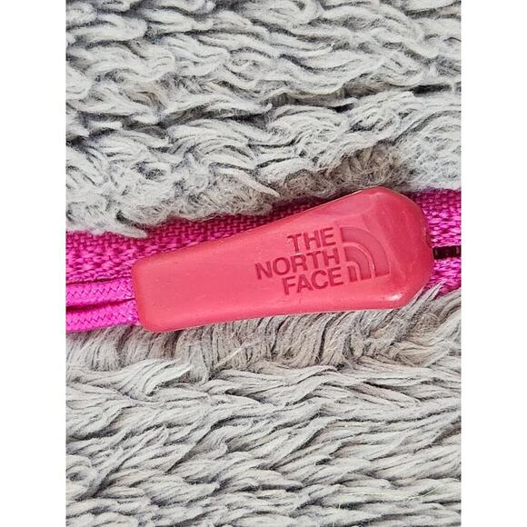 The North Face womens sz Med. fleece jacket full zip gray pink zip pockets - Picture 10 of 13